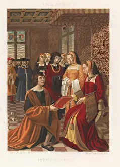 Xve Siecle: Jean Desmaretz presenting a book to Queen Anne