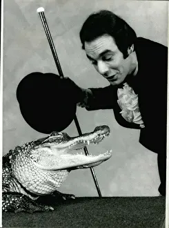 Alligator: Jean-Michel Catherys and alligator, Hansa Theatre, Hamburg