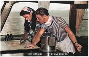 Plotting: Jean Simmons and Donald Houston on location