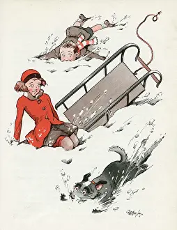 Gerry: Jeek the puppy with Jacky and Gerry in the snow