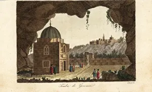 Tomba: Jeremiah's cave or grotto, Jerusalem, 1800s