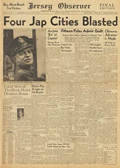 Jima: Jersey Observer front page US Air Force bomb Japan