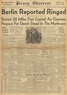 Tolbukhin: Jersey Observer front page Battle for Berlin