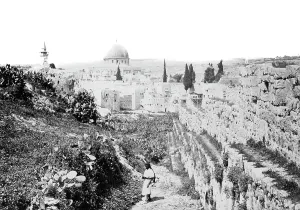 C1857: Jerusalem, city wall and Mosque of Omar c1857