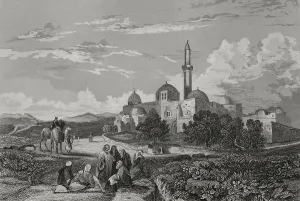 Zion: Jerusalem. Mount Zion. Mosque of David. Engraving by Aubert