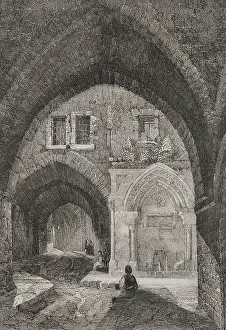 Vaulted: Jerusalem. Vaulted street. Engraving by Rouargue
