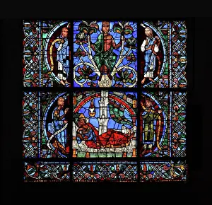 Ezekiel: Jesse Tree stained glass window, Chartres cathedral, France