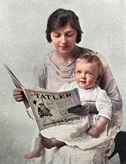 Melford: Jessie Winter and son reading The Tatler