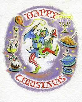 Roast: Jester with the words 'Happy Christmas'