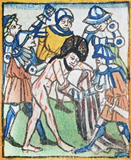 Lashing: Jesus Christ, being flagellated, circa 1490