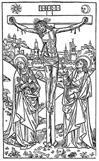 Grieving: JESUS CRUCIFIED WOODCUT