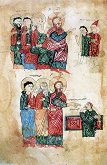 Calligraphy: Jesus curing the man possessed of a devil (top)
