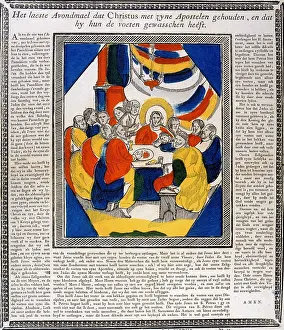 Supper: Jesus and his Disciples at the Last Supper. 19th