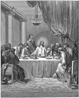1866: Jesus and his disciples at the Last Supper. Mark