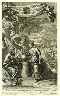 Discussing: Jesus disputing with the woman of Samaria
