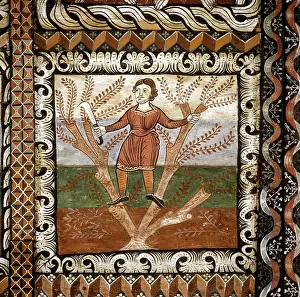 Graubuenden: Jesus entry into Jerusalem, palm branches are cut off for h
