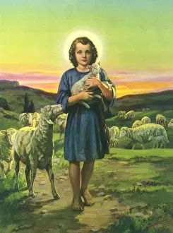 Hintermeister: Jesus Holding Lamb