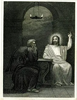 Instructing: Jesus instructing Nicodemus