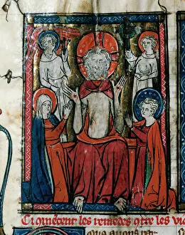 Presenting: Jesus showing sores with Virgin Mary and Saint John and two