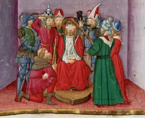 Wound: Jesus is tortured and mocked by the soldiers. Codex of Predi