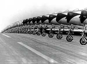 Politik: Jet fighters at air base Buchel in 1957