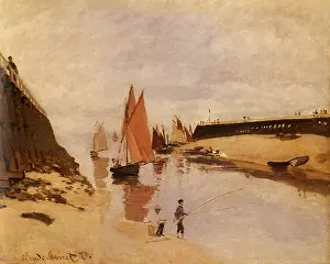 Trouville: Jetty at Trouville, Low Tide, by Monet