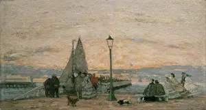 Boudin: The Jetty at Trouville at Sunset