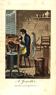 Crucible: Jeweller at his bench with leather covers