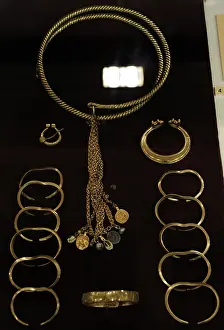 Latvia: Jewelry. Bracelets, bangles, earring and belt. 12th century