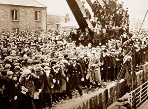 Larkin: Jim Larkin walking behind officer on the arrival