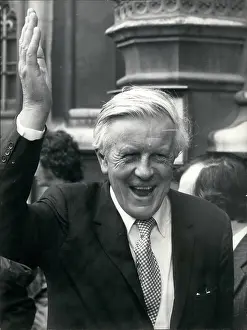 Cheery: Jo Grimond, Liberal Party leader, in Westminster, London