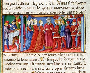 Marry: Joachim and Anne's Wedding. Codex of Predis (1476). Italy