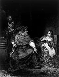 Delaroche: Joan of Arc in prison (1431), engraving ?