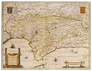 Cordoba: Joan Blaeu, Andalusia Map, 17th Century