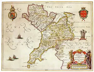 Cartographic: Joan Blaeu, Anglesey Island Map, 17th Century