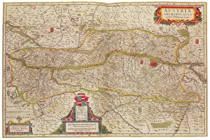 Cartographic: Joan Blaeu, Austria Map, 17th Century