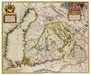 Cartographic: Joan Blaeu, Finland Map, 17th Century