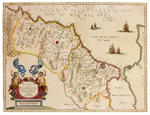 Berbers: Joan Blaeu, Morocco Map, 17th Century