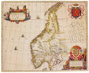 Novus: Joan Blaeu, Norway Map, 17th Century