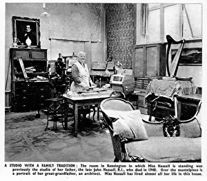 Jun19: Joan Hassall in her studio, 1956