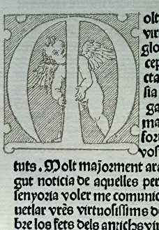 1490: Joanot Martorell (1413-1468). Tirant lo Blanch. Initial Lett