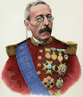 Binoculars: Joaquin Jovellar Soler (1819-1892). Engraving, 1892. Colored