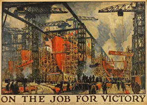 Derricks: ON THE JOB FOR VICTORY. American Impressionistic
