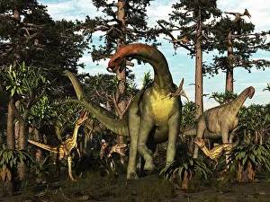 Ambush: Jobaria dinosaur is menaced by Afrovenators in