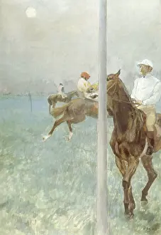 Jockeys: Jockeys on Horse, by Degas