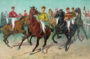 Eager: Jockeys horse racing