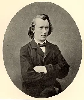 Halftone: Johannes Brahms (1833-1897) German composer, as a young man