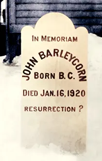 Memoriam: John Barleycorn Tombstone, 1920