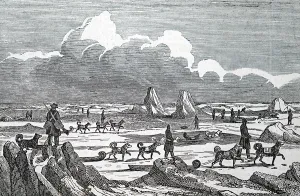 1819: John Franklin Expedition travelling in winter