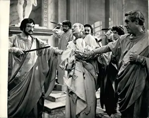 Brutus: John Gielgud as Julius Caesar, assassination scene